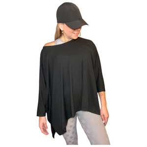 Black Essential Tunic Top - Loose Fit