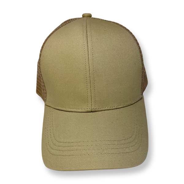 Tan Mesh High Pony Cap