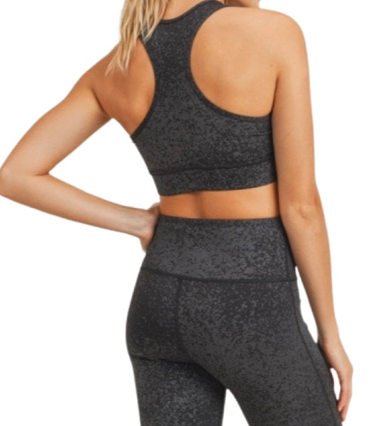 Flake Foil Set - Twisted Front Sports Bra & Leggings